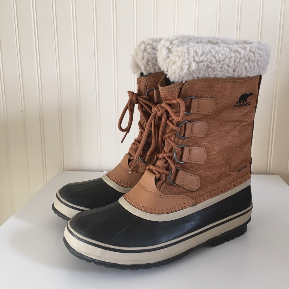 Sorel women's brown black Winter Carnival waterproof boots size 9 GUC